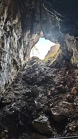 Wendelsteinhöhle, natürlicher Eingang von Innen