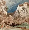 Schluchteingang, rechts Hundsklippe abgebaut bis an den Rabenstein (Werner Holmberg)
