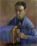 Selbstporträt mit Handorgel