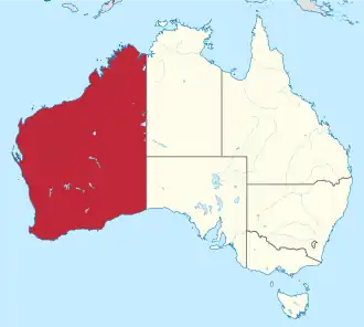 Lage des australischen Western Australia