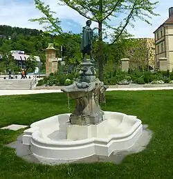 Geigerbrunnen im Stadtgarten in Schwäbisch Gmünd (1906)