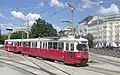 E1-Triebwagen und c4-Beiwagen in Wien