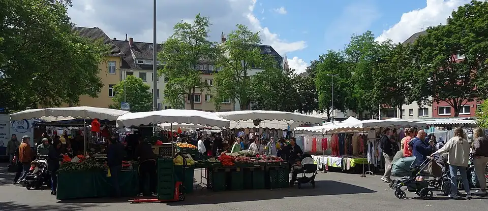 Wochenmarkt in Köln-Nippes, 2024 (jeden Werktag)