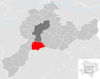 Lage der Gemeinde Wilhelmsburg (Niederösterreich) im Bezirk St. Pölten (anklickbare Karte)
