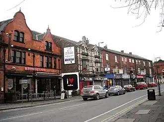 Die Wilmslow Road in Fallowfield