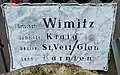 Historische Ortschaftstafel Wimitz
