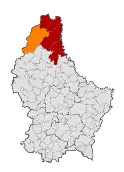 Lage von Wintger im Großherzogtum Luxemburg