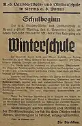 Aushang zur Schülereinschreibung.