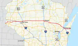 Karte der Wisconsin State Highway 29