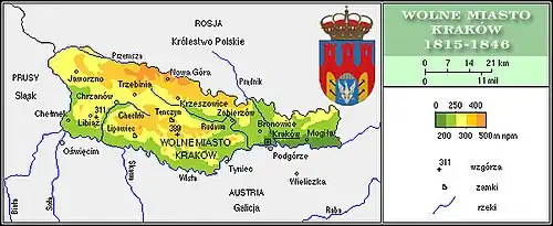 Karte der Republik Krakau
