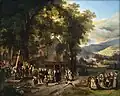 Die Rückkehr des Dorfpfarrers in seine Pfarrgemeinde nach dem Konkordat von 1801 (Gemälde des Genfer Malers Wolfgang-Adam Töpffer, 1803)