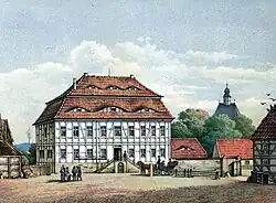 „Neuer Hof“ zwischen 1875 und 1877, Lithographie, Alexander Duncker