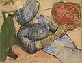 Edgar Degas: Chez la modiste, um 1885, Privatsammlung