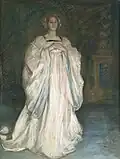 Frau im weißen Kleid, um 1895