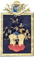 Wappen derer von Wucherer 1806 im württembergischen Adelsbrief