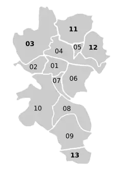Karte der Bezirke
