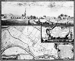 Erster Plan von Wupperfeld mit der Kirche (1783)