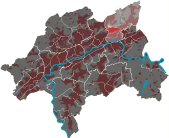 Lage des Quartiers Wichlinghausen-Nord im Stadtbezirk Oberbarmen