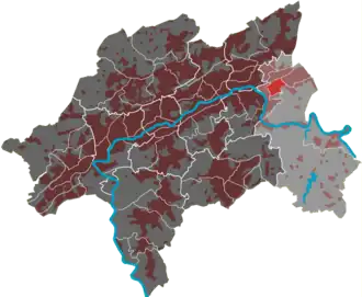 Lage des Quartiers Langerfeld-Mitte im Stadtbezirk Langerfeld-Beyenburg