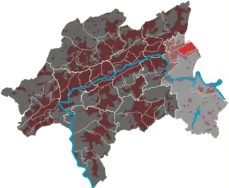 Lage des Quartiers Fleute im Stadtbezirk Langerfeld-Beyenburg