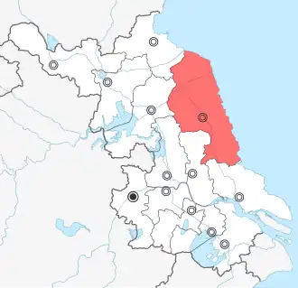 Lage Yanchengs in Jiangsu