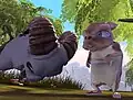 Der Spielercharakter „Frank“ (rechts)