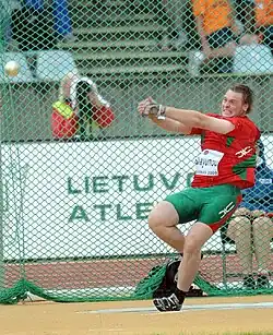 Juryj Schajunou gelang im Finale kein gültiger&nbsp;Wurf
