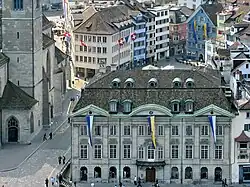 Zunfthaus zur Meisen vom Karlsturm des Grossmünsters gesehen