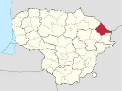 Lagekarte von Zarasų rajono savivaldybė