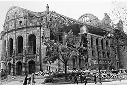 Zerstörtes Stadttheater Freiburg, um 1944