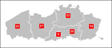 Wahlkreise mit Sitzzahlen