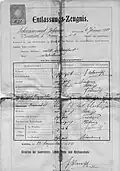 Abschlusszeugnis eines Schülers 1904.