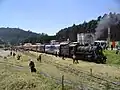 Damplok am Bahnhof Zipaquira