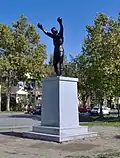 Statue des fiktionalen Boxers Rocky Balboa