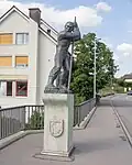 Flösser, auf der Reussbrücke von Gebenstorf nach Windisch