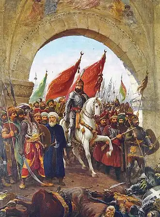 Einzug des Sultans in die eroberte Stadt, Gemälde von Fausto Zonaro, o.&nbsp;J.