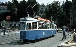 Türlose Seite des Be 4/4 1363 am Central im Jahre 1983