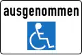 h: außer dargestellte Fahrzeuge (hier: Behinderte)