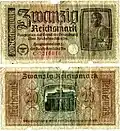 20 RM, 1938–1945, Reichskredit­kassenschein