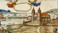 Münsterhof um 1300; links hinten das Grendeltor
