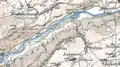 Der frei fliessende Rhein und die Flussauen auf der Siegfriedkarte, um 1900