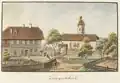 Langenthal, Pfarrhaus und Kirche, 1825