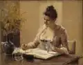 Dam som skriver brev – Frau einen Brief schreibend, 1887, Schwedisches Nationalmuseum