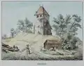 Der Turm auf dem Burghügel, von Johann Friedrich Wagner (1801–1850), um 1840. Zentralbibliothek Solothurn, Grafiksammlung