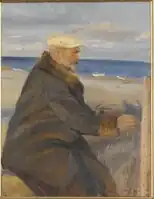 Michael Ancher malt am Ufer, 1901, Dänisches Nationalmuseum