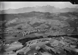 Historisches Luftbild von Wald mit Gäbris und Säntis von Walter Mittelholzer, 1927