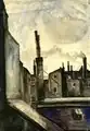 Hamburger Hinterhöfe, Tuschzeichnung, mit 17 Jahren gemalt, Hamburg 1932, private Sammlung