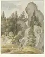 Heinrich Füssli: Der&nbsp;Felsen-weg gegen Wäggis auf dem Rigi, undatiert, vor 1830[26]
