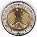 2 Euro Deutschland mit drehenden Sternen (Probe)