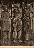 Eva und Adam, Moses mit der Gesetzestafel. Fotografie vermtl. Ende des 19. Jh.